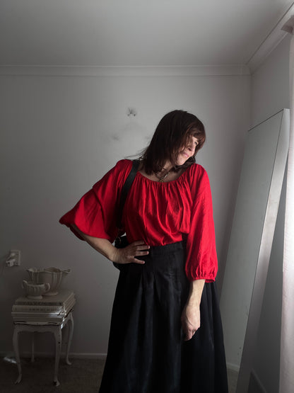 CITY CHIC Red Open Back Peasant Blouse RRP$100 (18–20)
