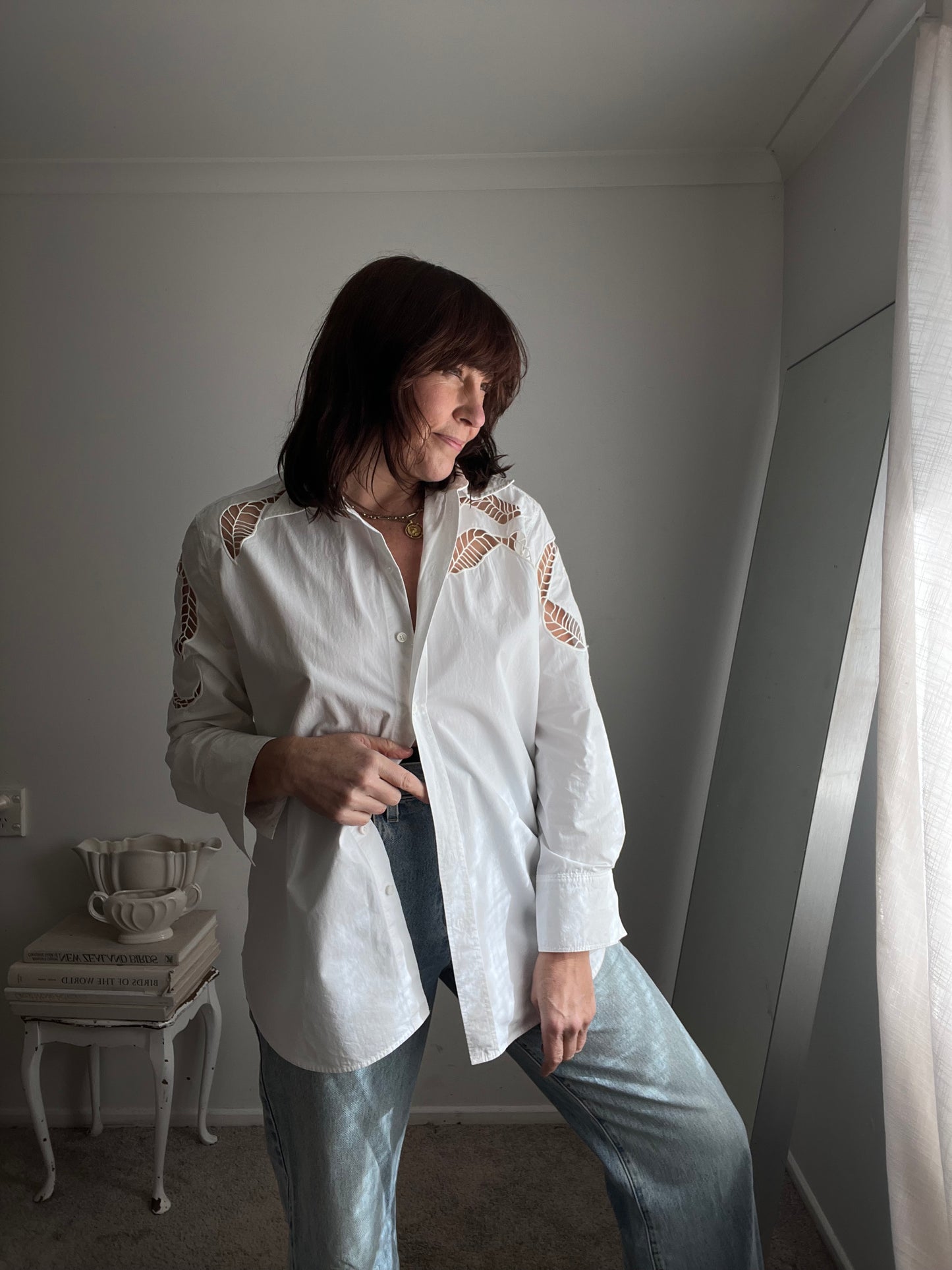 COS Relaxed Eyelet Shirt RRP$210 (10-12)