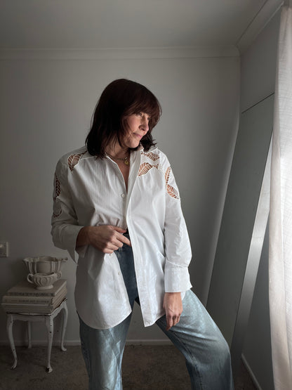 COS Relaxed Eyelet Shirt RRP$210 (10-12)
