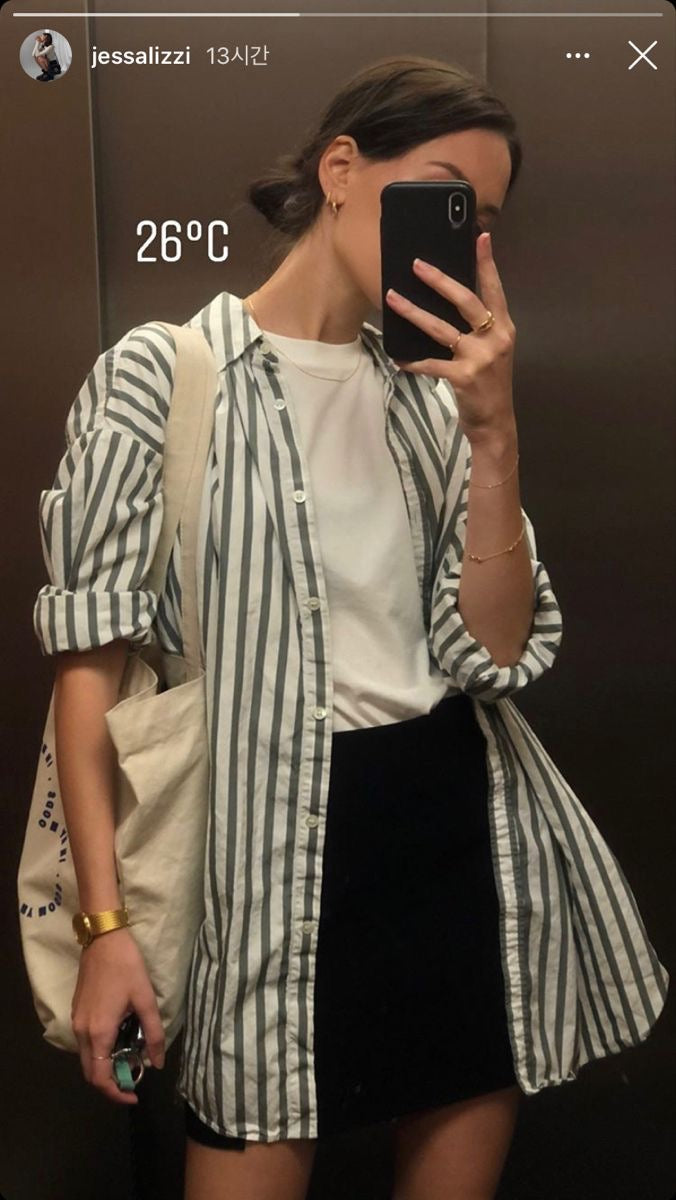 MAX organic cotton striped shirt RRP approx. $129.99 (Size 16-18)