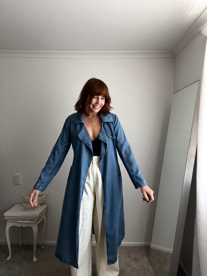 MAX denim trench RRP$199 (8-10)