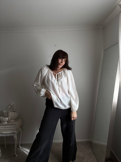 HERD OF BIRDS Silk blouse RRP$229 (12-14)