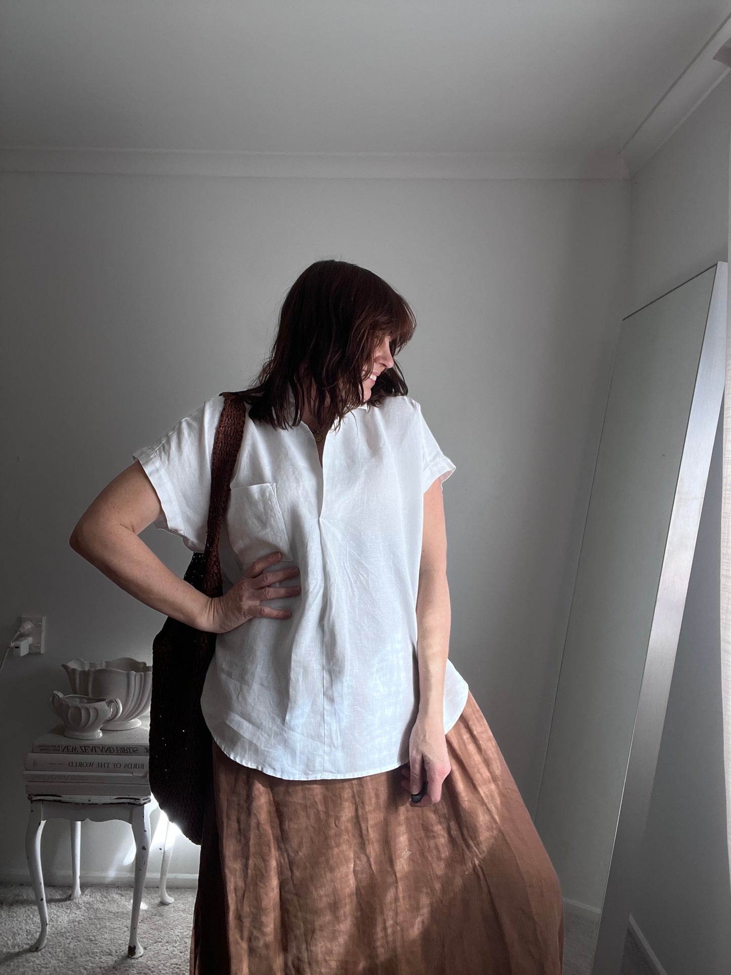ZEST 100% Linen Popover Top (14-16)
