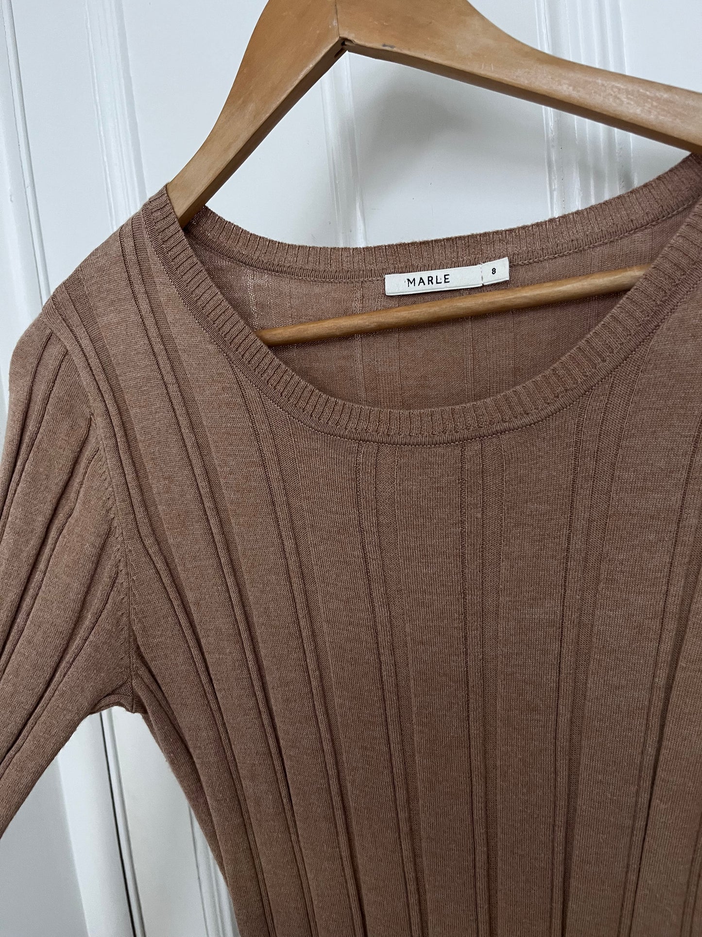 MARLE Camel Ribbed Knit Maxi Dress RRP $299 (8)