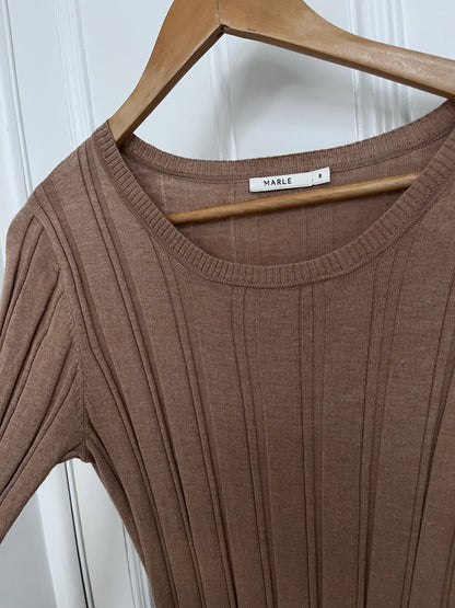MARLE Camel Ribbed Knit Maxi Dress RRP $299 (8)