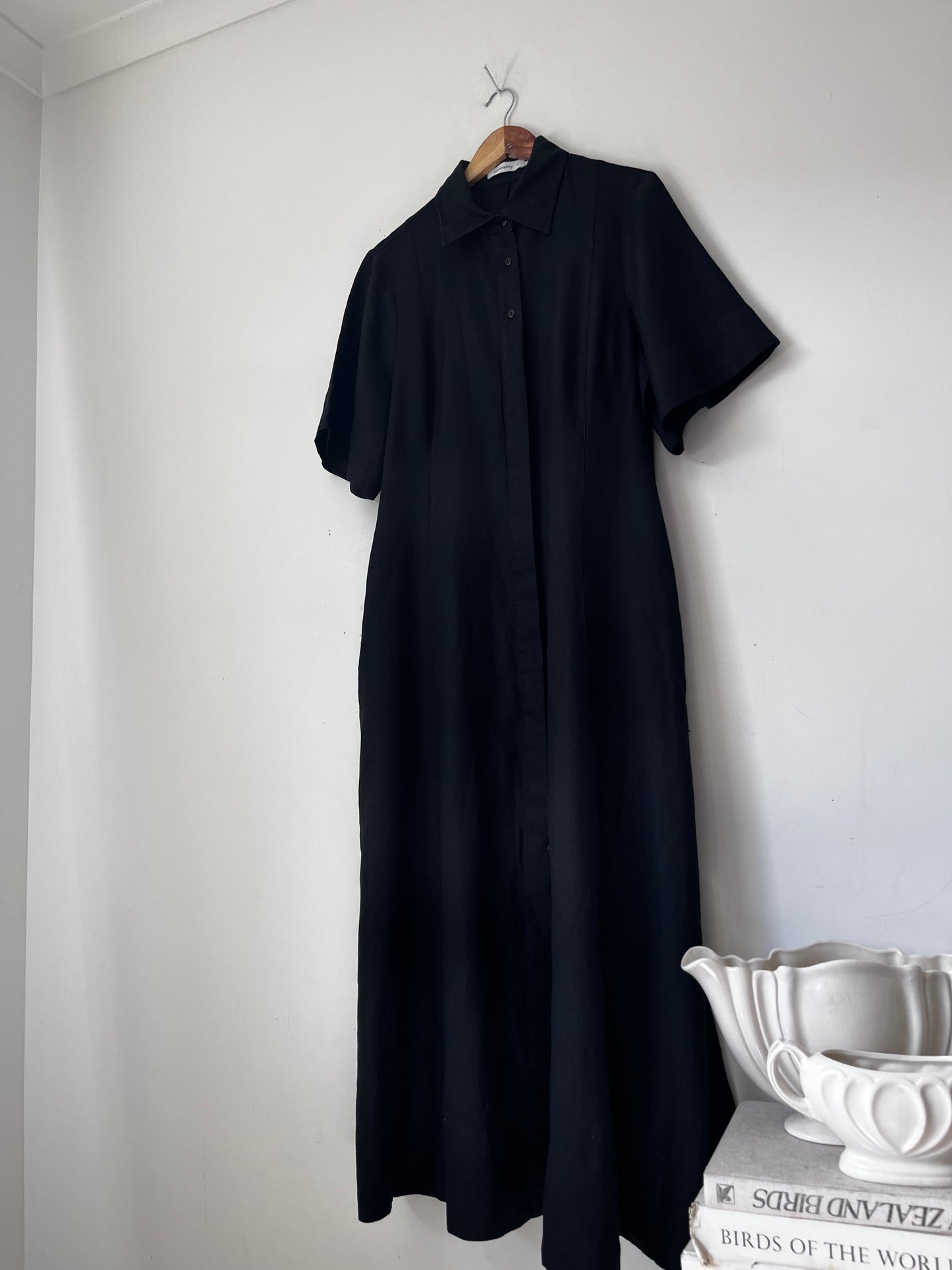 COMMONRY Black Tie-Front Shirt Dress RRP$255 (14)