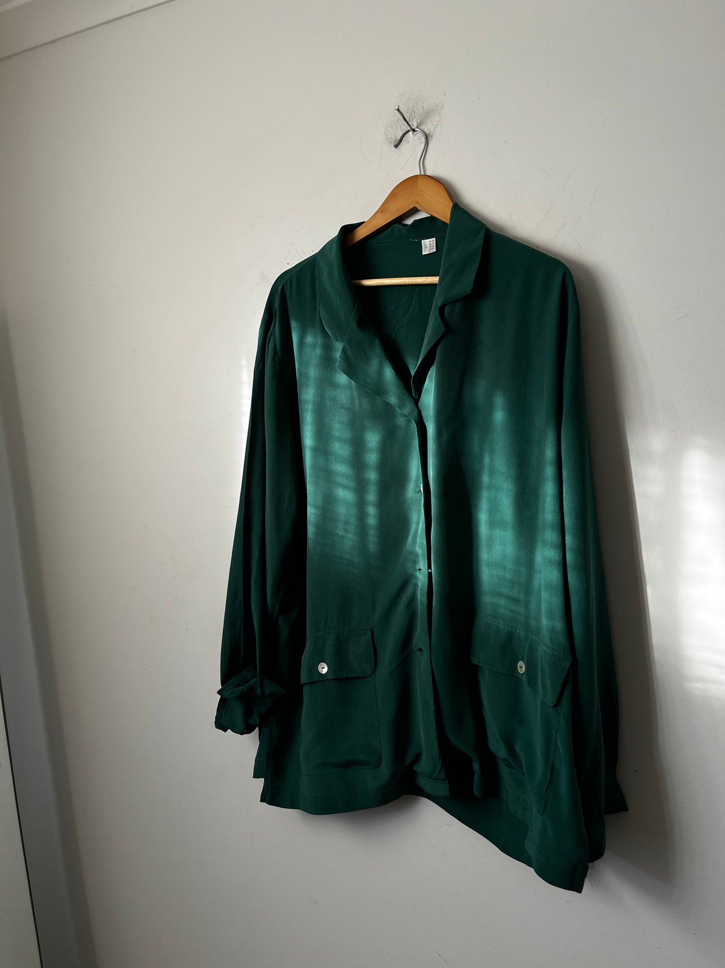 VINTAGE Emerald Green Silk Shacket (16-20)