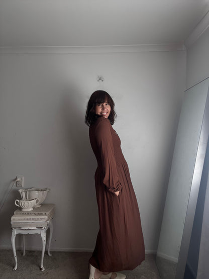 ELM Shirred Maxi Dress RRP$150 (10-12)