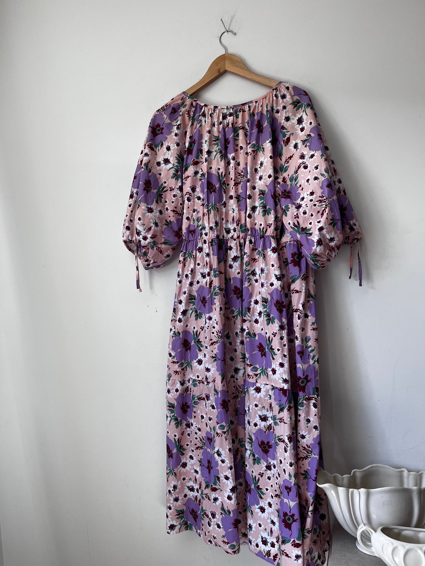 ASOS DESIGN Pink & Purple Floral Wrap Dress RRP$140 (14 imo)