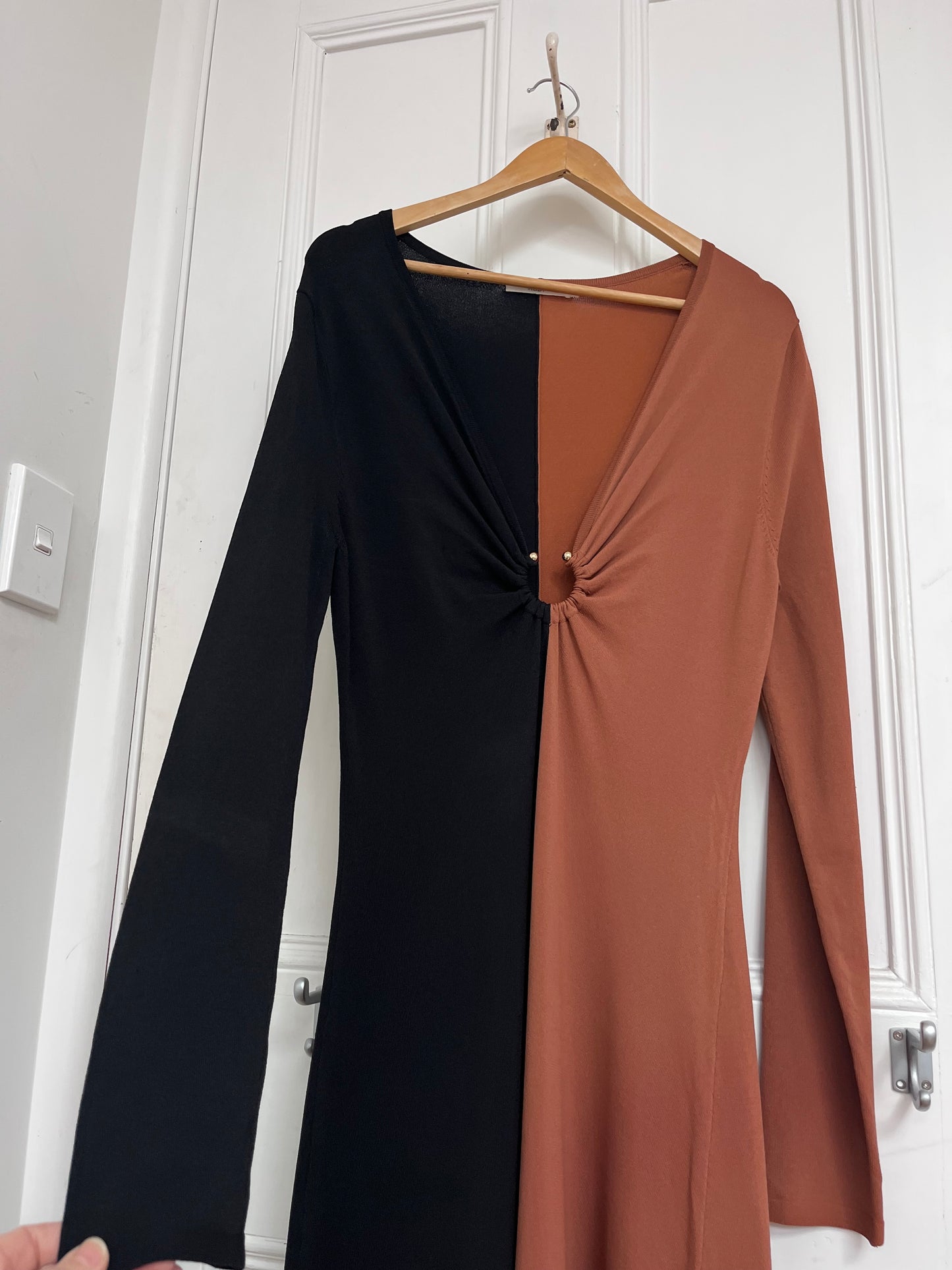 RUBY Two-Tone Twist Front Maxi Dress RRP $249 (Size 14)