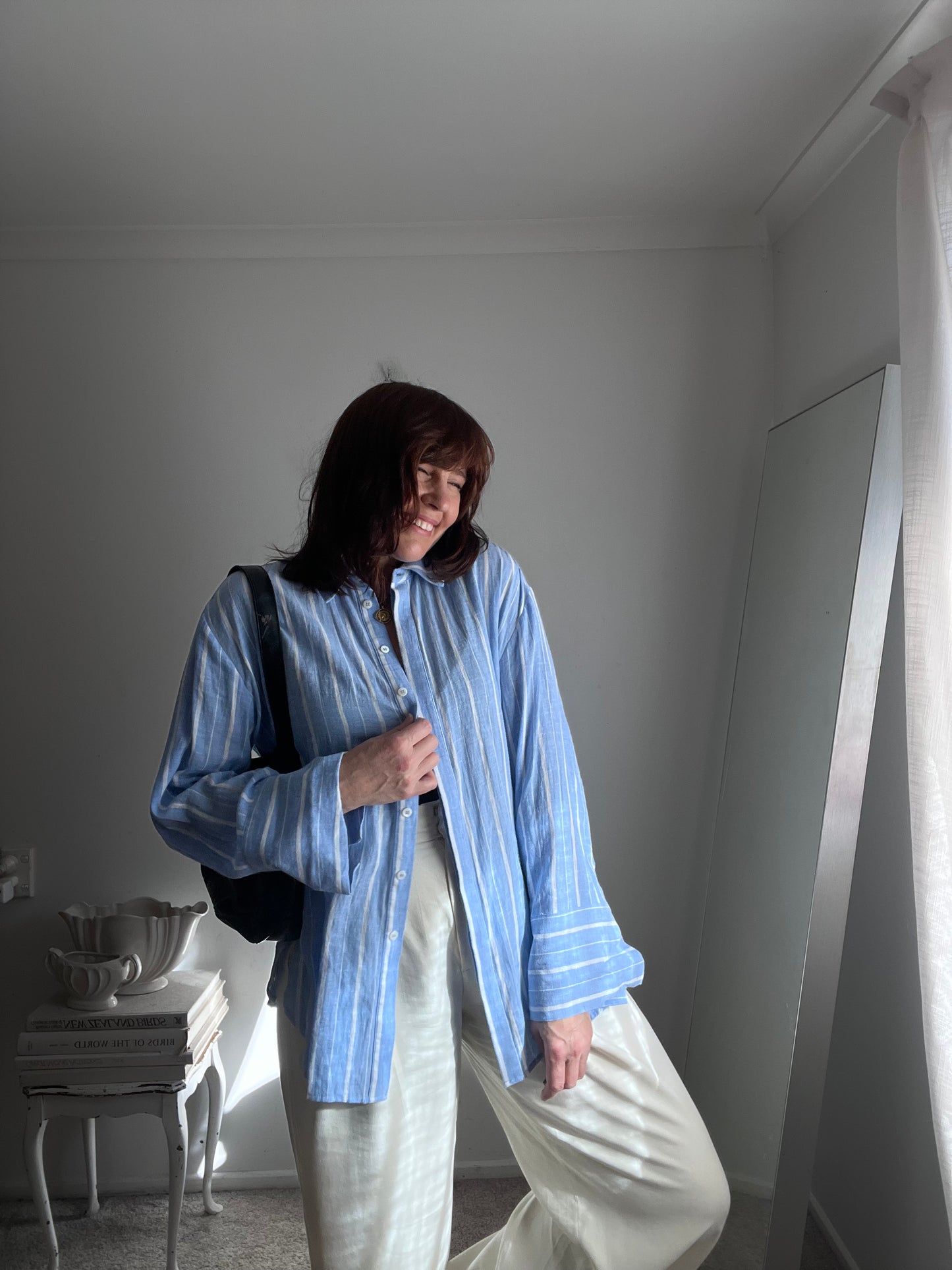 DECJUBA Linen Blend Stripe Shirt RRP$115 (12)