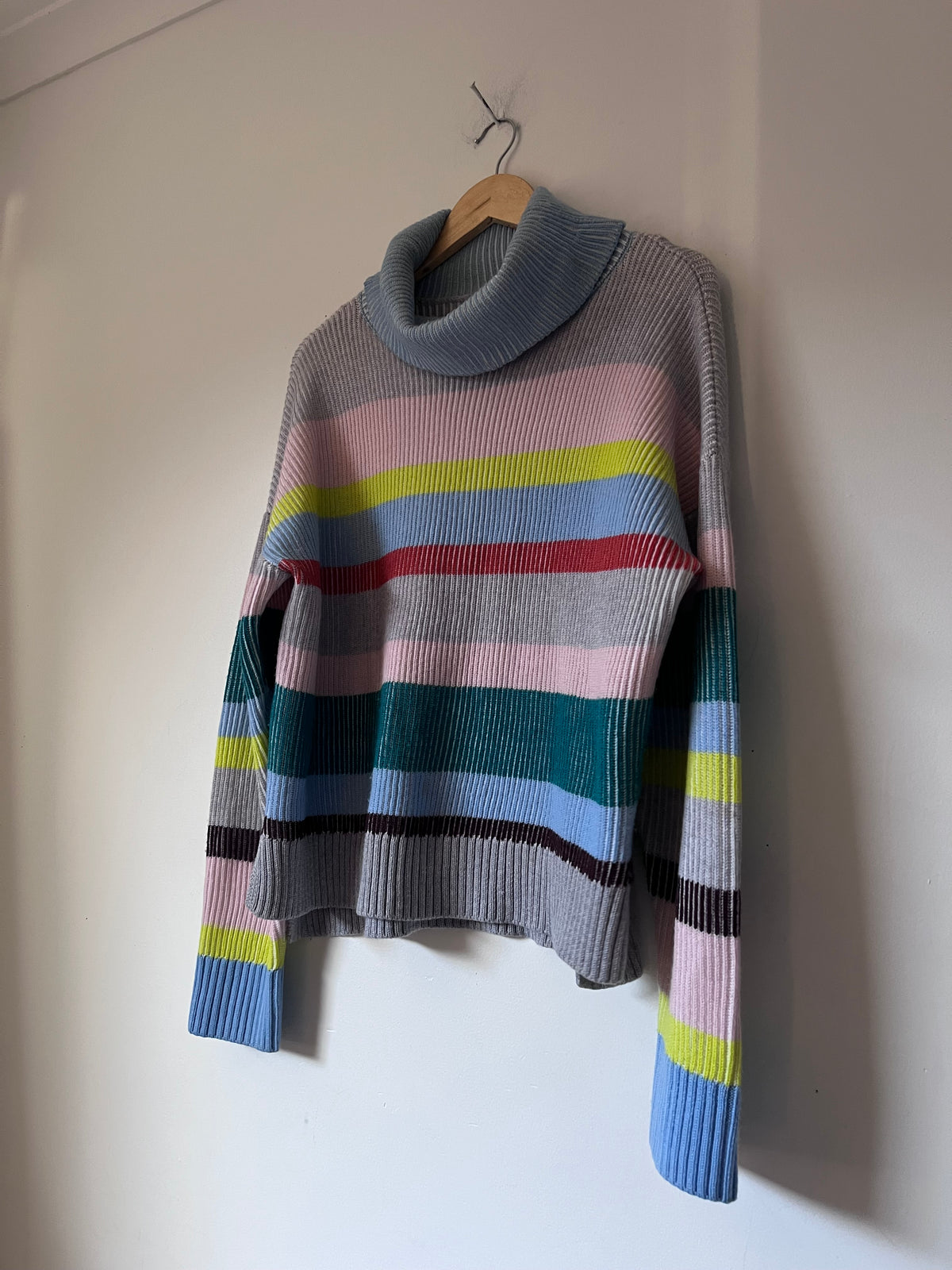 GORMAN Merino Wool Stripe Roll Neck Jumper RRP $249 (12-14)