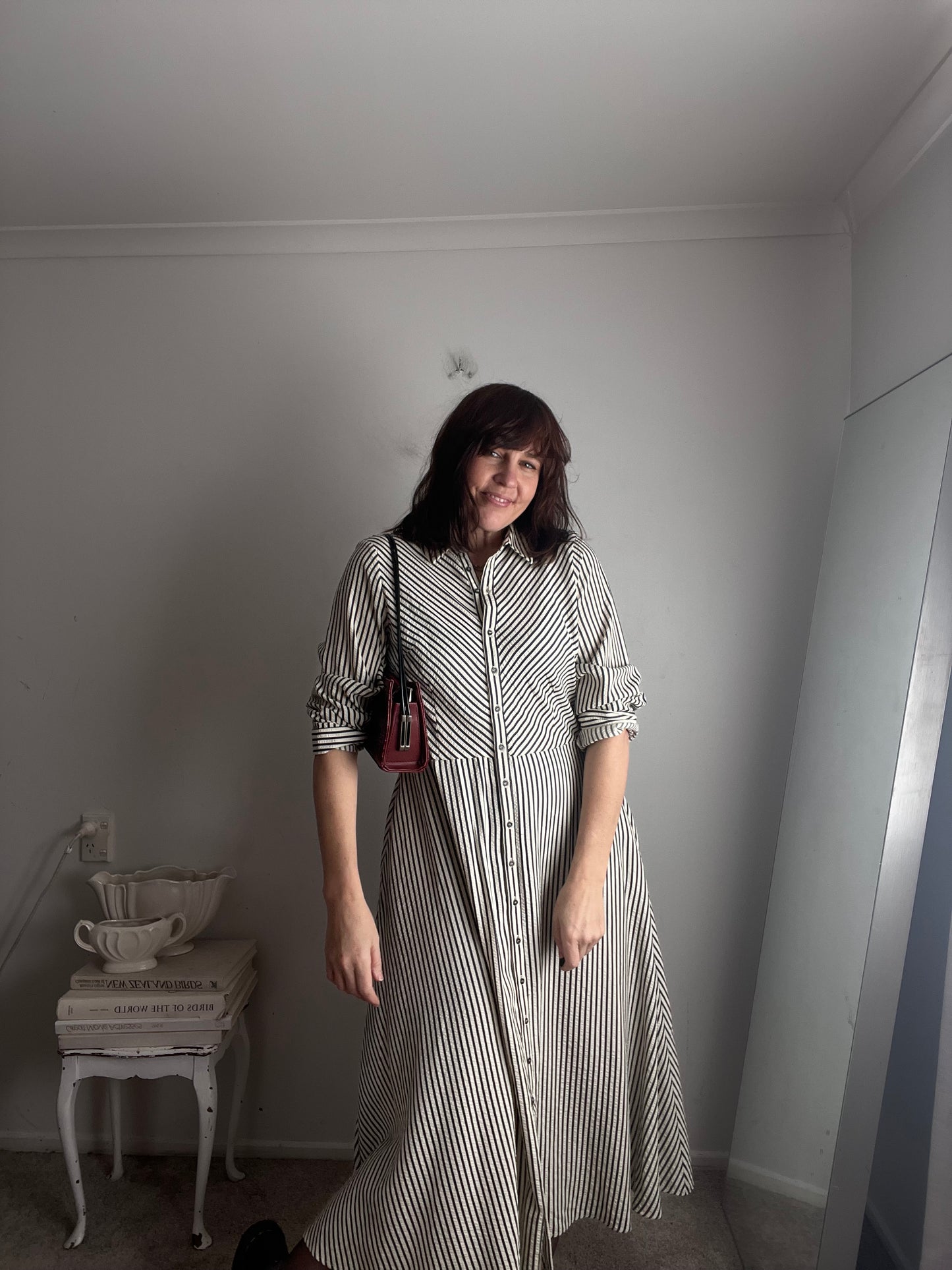 BETTY BASICS Stripe Shirt Dress RRP$110 (12-14)