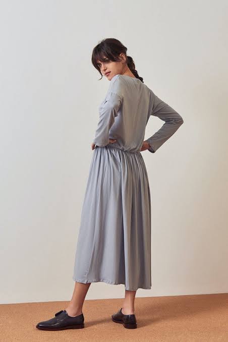KOWTOW Long Sleeve Gather Dress RRP$209 (10-12)