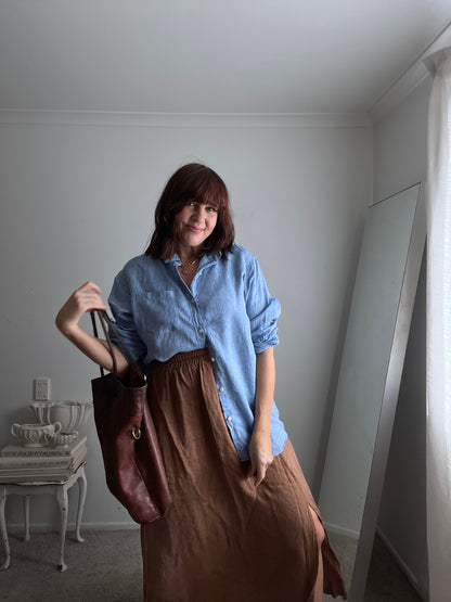 Country Road Irish Linen Shirt RRP $169 (Size 12-16)