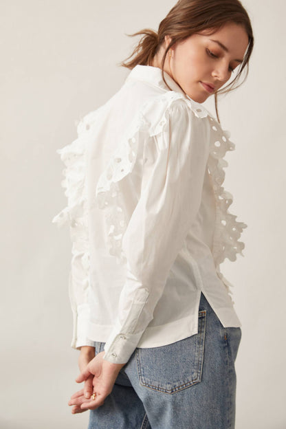 MAGALI PASCAL Ruffled Buttondown RRP$429 (6-8)