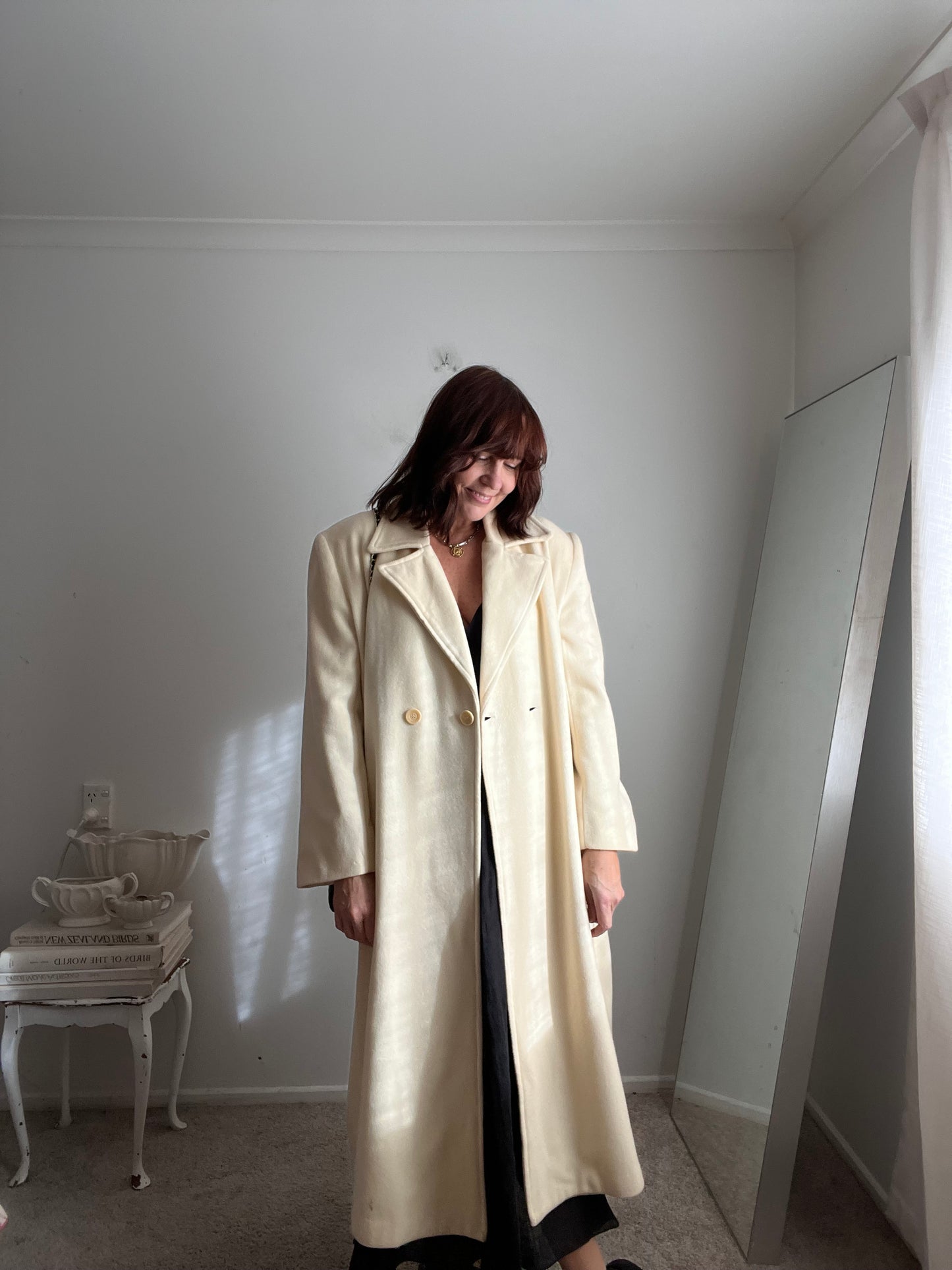 Vintage Wool Blend Long Coat (Size 12)