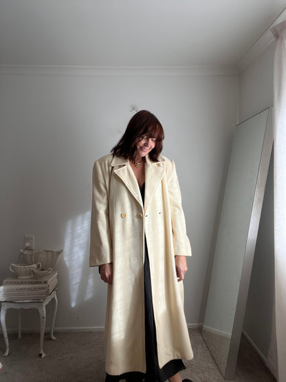 Vintage Wool Blend Long Coat (Size 12)