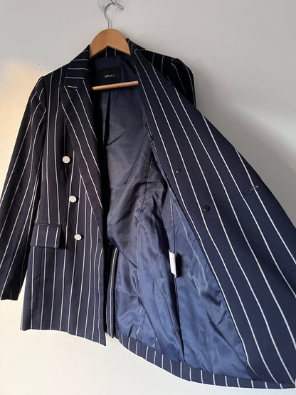MO&Co. Double-Breasted Pinstripe Blazer RRP$400+.( 6-8)