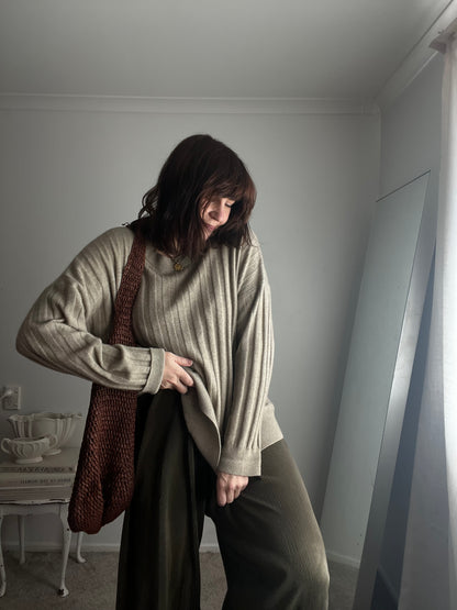 MARLE Merino Possum Silk Rib Knit Jumper RRP$500 (12-14)