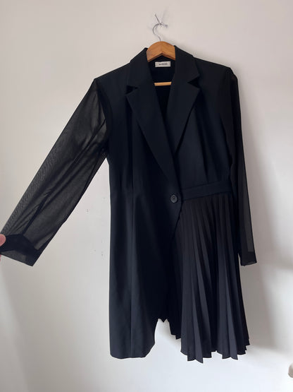 SANDRO Wrap Dress/Jacket with Side Pleats RRP $910 (Size 10-12)