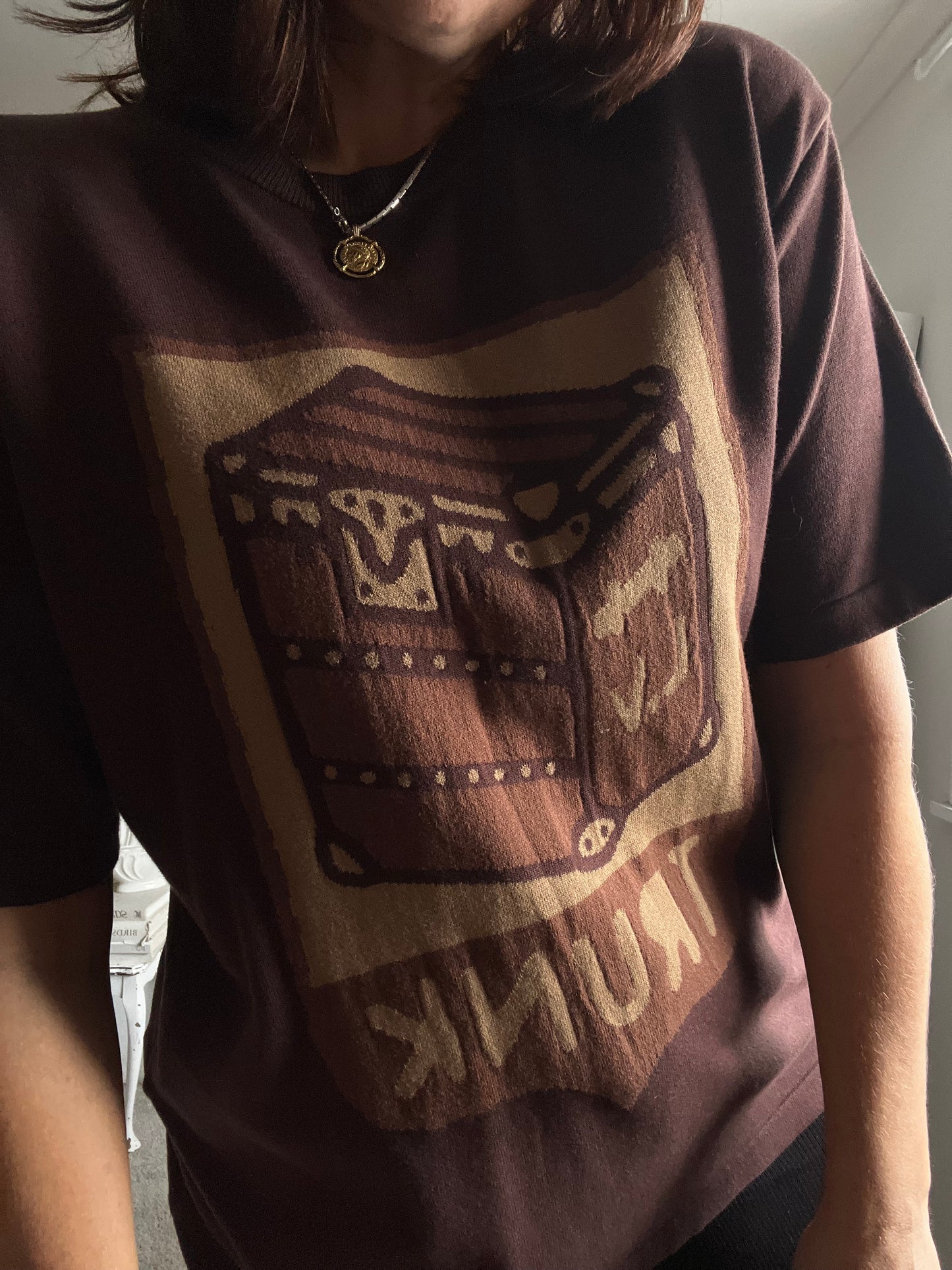Faux LOUIS VUITTON Knit TShirt RRP$2200 (10-12)
