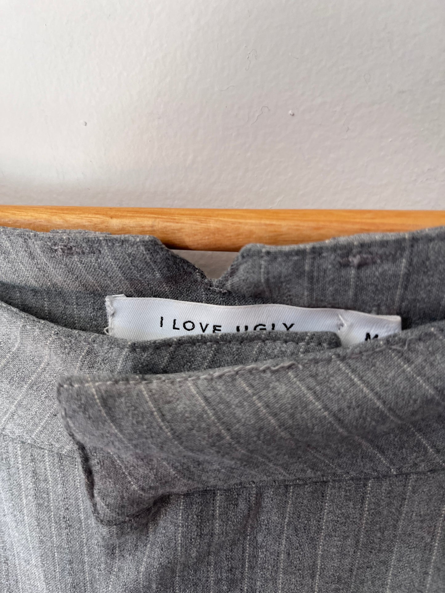 I LOVE UGLY Grey Pinstripe Wide Leg Pants RRP$149 (10-12)