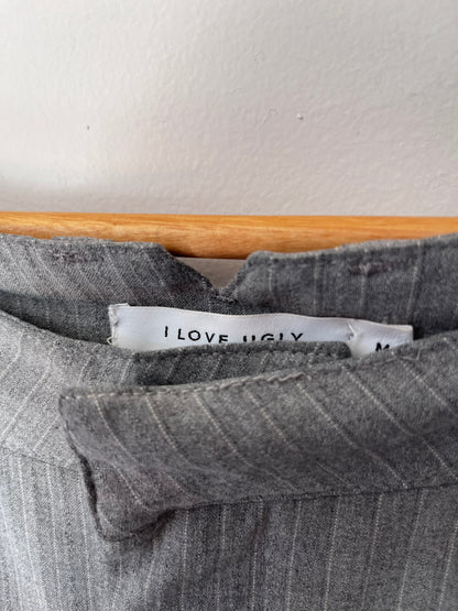 I LOVE UGLY Grey Pinstripe Wide Leg Pants RRP$149 (10-12)