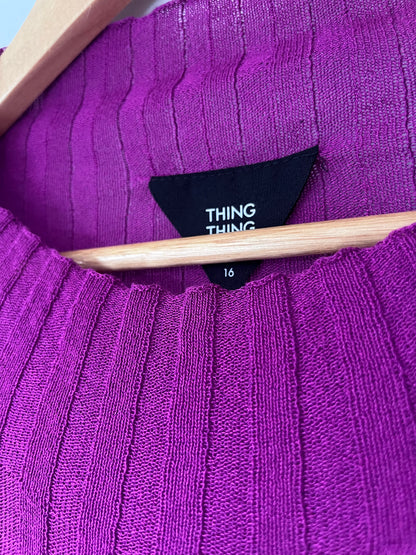 THING THING ribbed knit top RRP approx. $139 (Size 16)