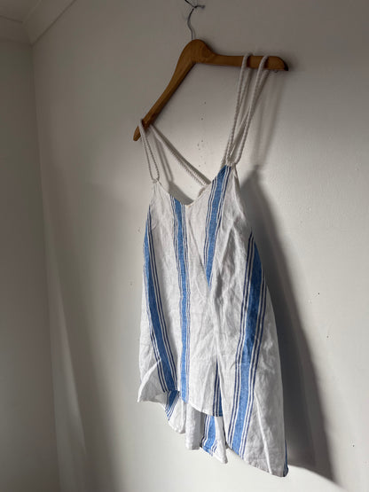 MOOCHI linen stripe singlet top RRP approx. $249 (Size 8)