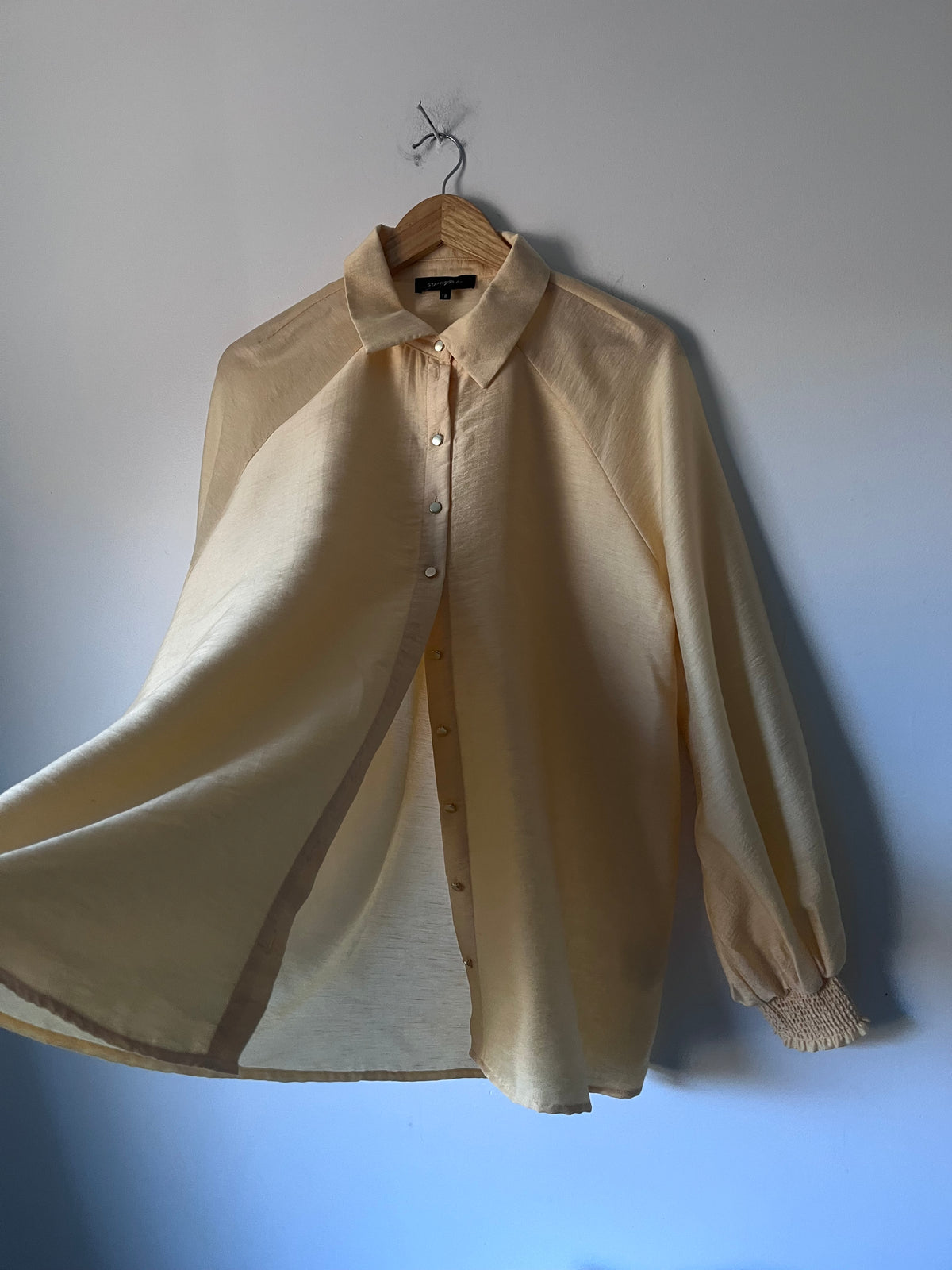 STATE OF PLAY Sheer Balloon Sleeve Shirt RRP $120 (16-18)