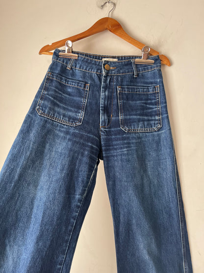 DISSH Patch Pocket Wide Leg Jeans RRP$200 (8-10)