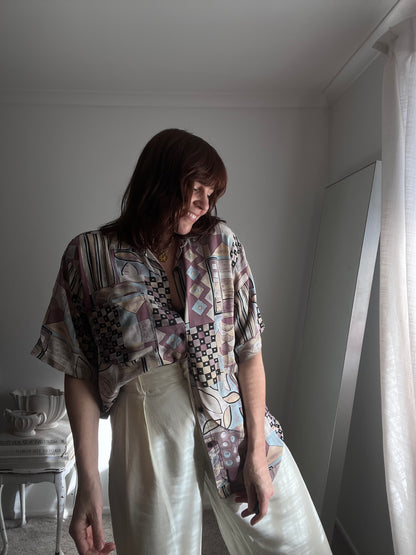 PAGO PAGO Vintage Abstract Print Shirt (8-12 imo)