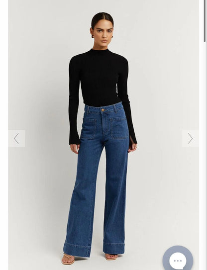 DISSH Patch Pocket Wide Leg Jeans RRP$200 (8-10)