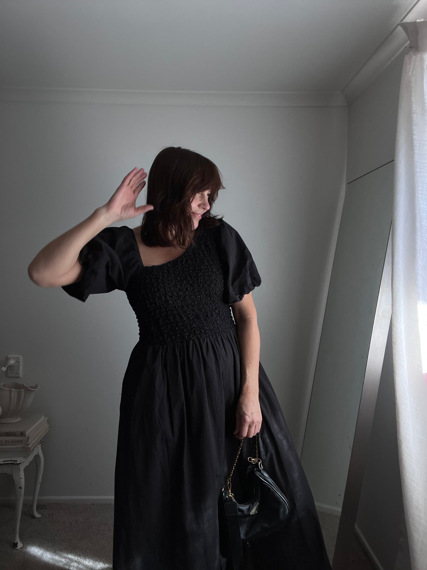 DECJUBA Shirred Puff Sleeve Midi Dress RRP $169.90 (14)