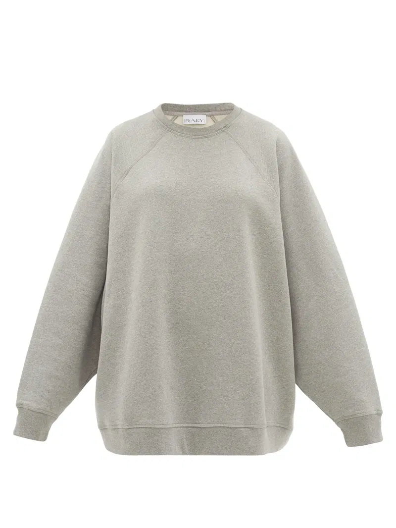 RAEY Grey Cotton Raglan Sweatshirt RRP$345 (12-16)