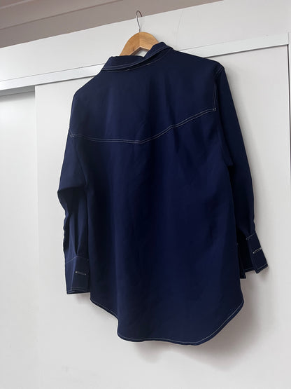 Unbranded 70’s Style Contrast Stitch Utility Shirt (12–14)