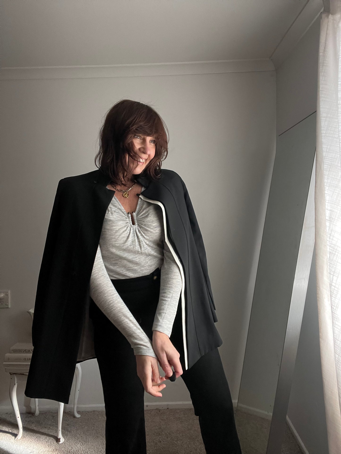 SABA Merino Wool Gathered Detail Top RRP$199 (12-14)
