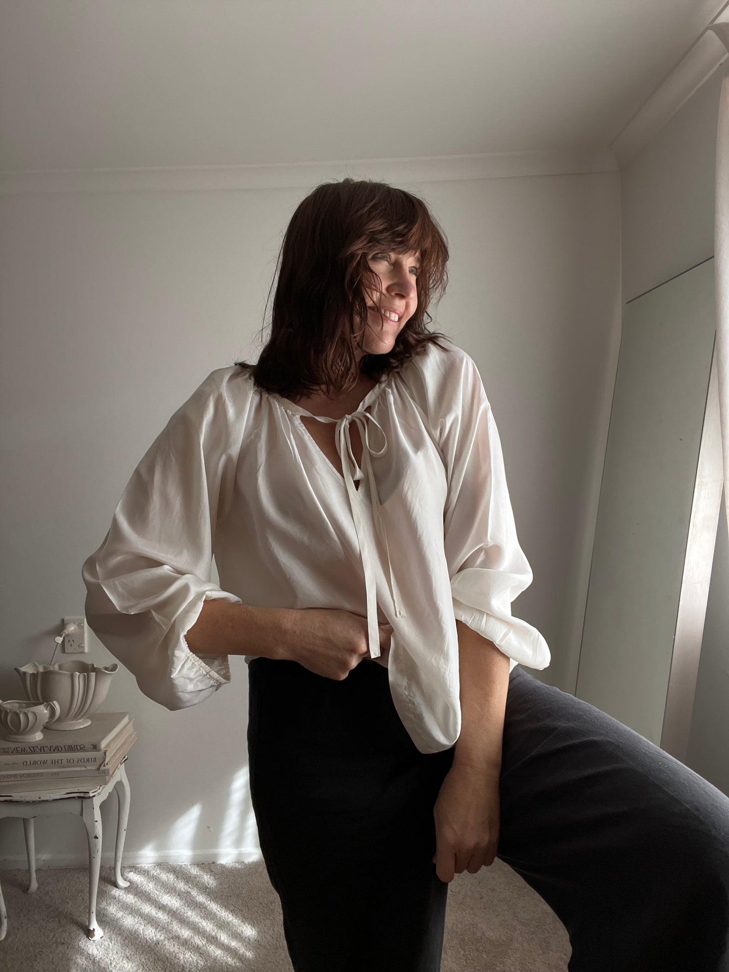 HERD OF BIRDS Silk blouse RRP$229 (12-14)