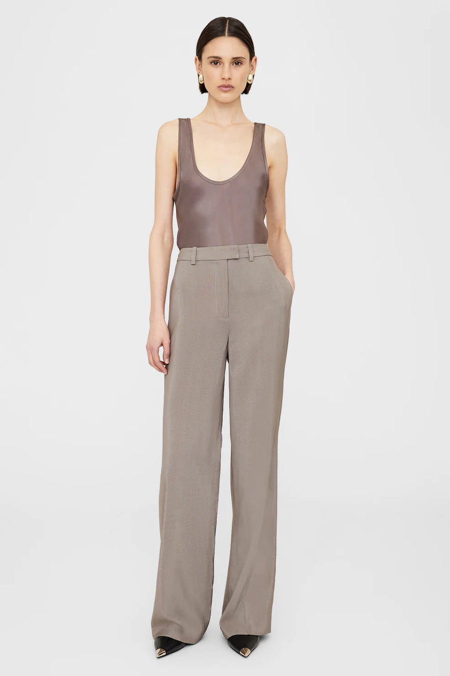 ANINE BING ‘Dolan’ Wide-Leg Tailored Trousers RRP$729 (10)