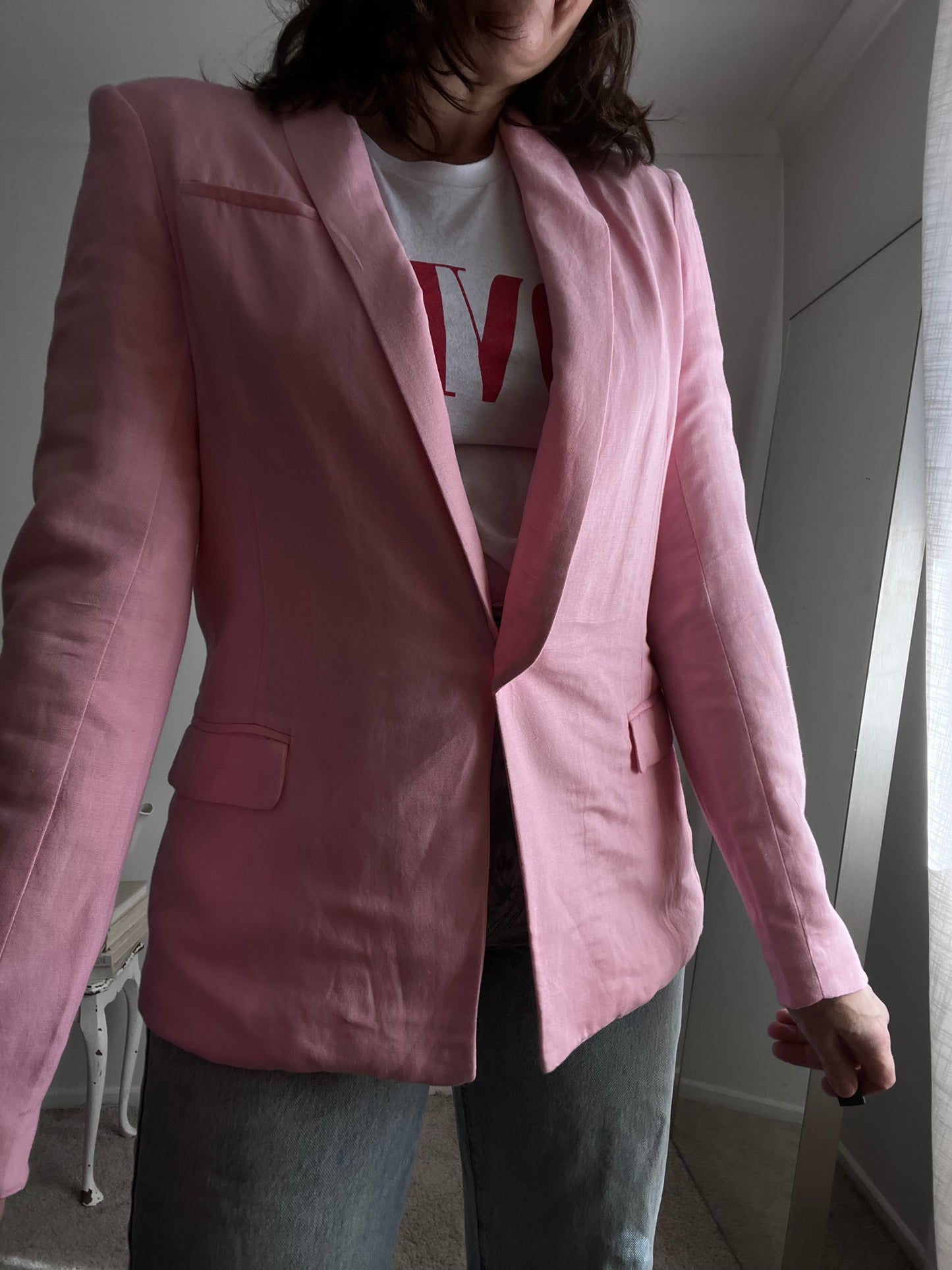 SUPERETTE Pink Linen Blend Blazer RRP approx $399 (10)