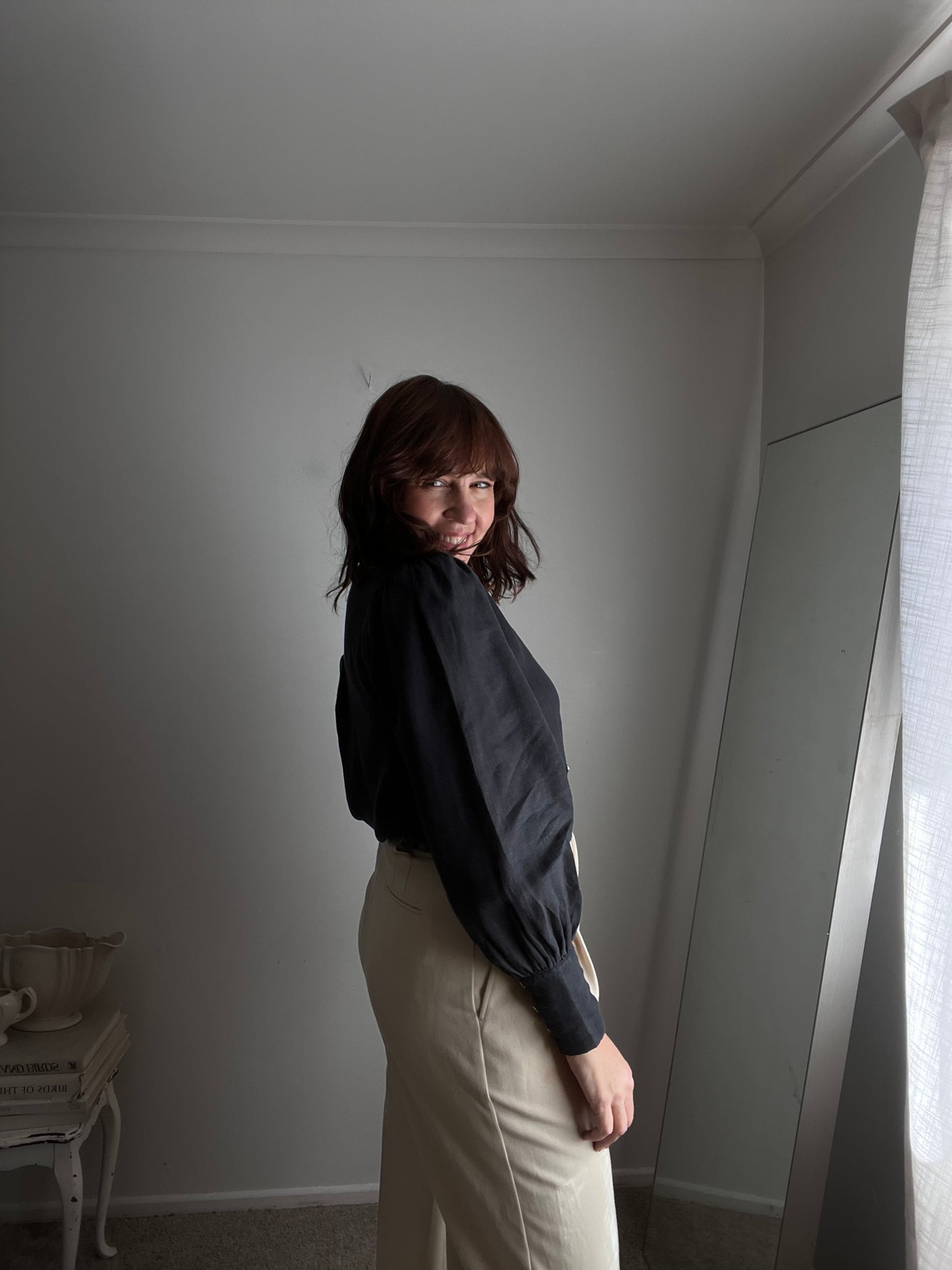 DECJUBA Linen Puff Sleeve Shirt RRP $130 (10)