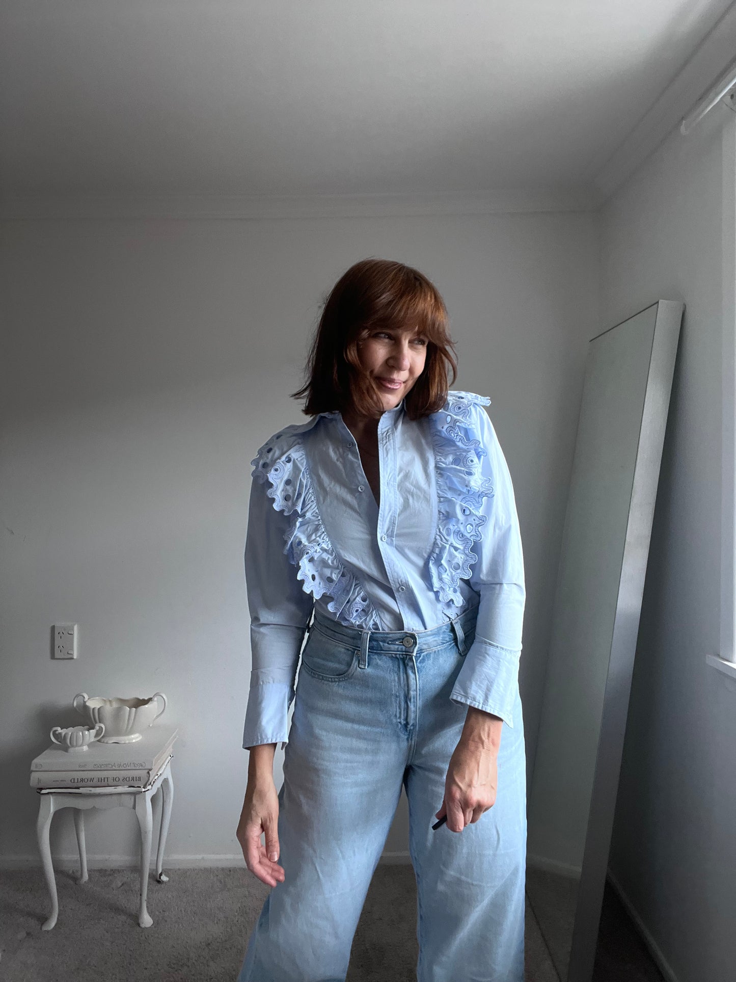 MAGALI PASCAL Ruffled Buttondown RRP$429 (6-8)