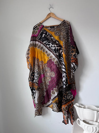VISMAYA Printed Silk Kaftan RRP $150 (One Size)