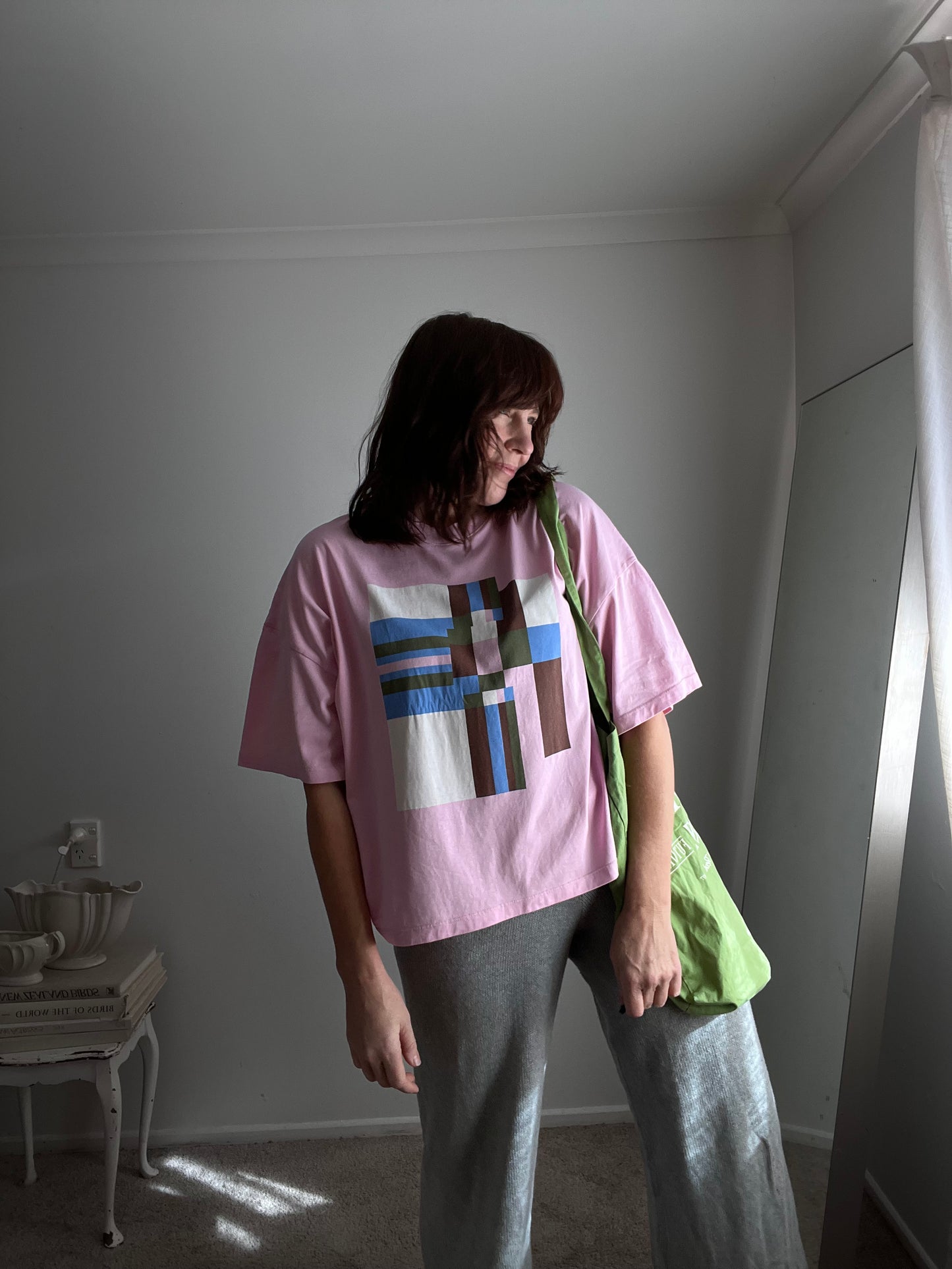 KOWTOW Pink Oversized Graphic Tee RRP approx $139 (10-14)