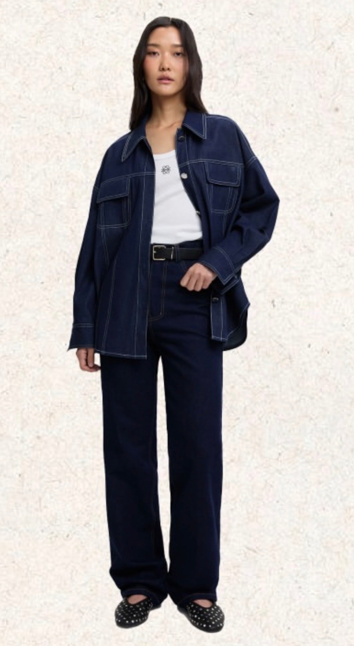 Unbranded 70’s Style Contrast Stitch Utility Shirt (12–14)