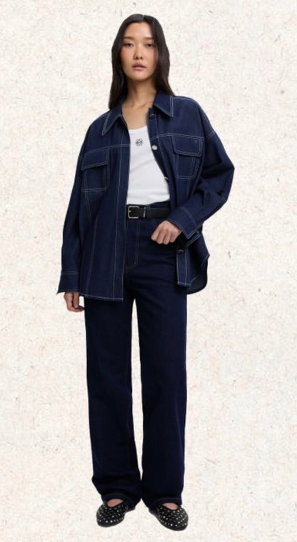 Unbranded 70’s Style Contrast Stitch Utility Shirt (12–14)