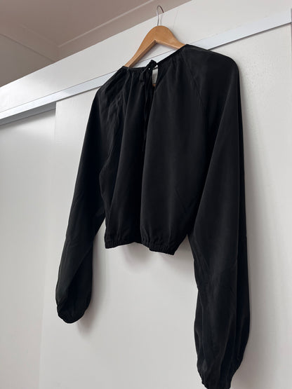 RUBY Black Cupro Blend Blouse (14)