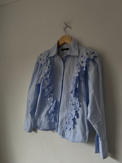 MAGALI PASCAL Ruffled Buttondown RRP$429 (6-8)