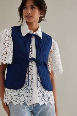DAMSON MADDER Tilly Denim Gilet RRP$199 (Size 10-12)